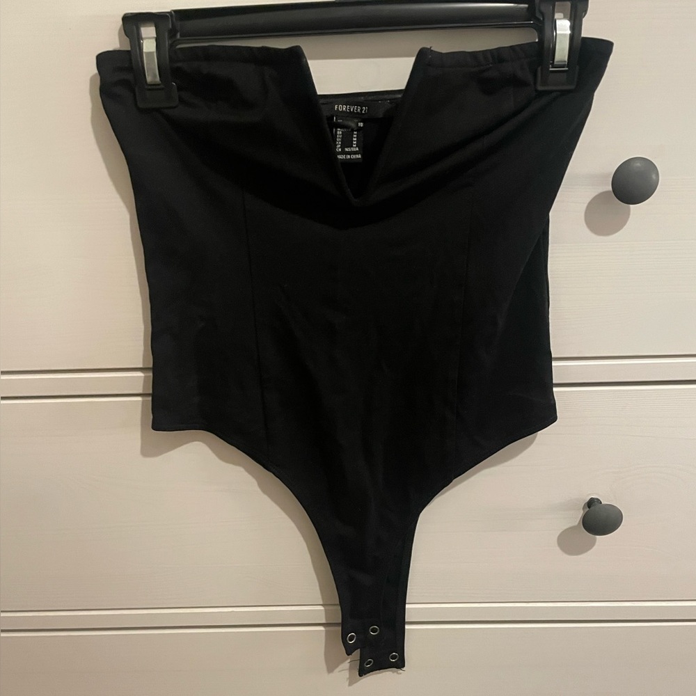 black tube top bodysuit